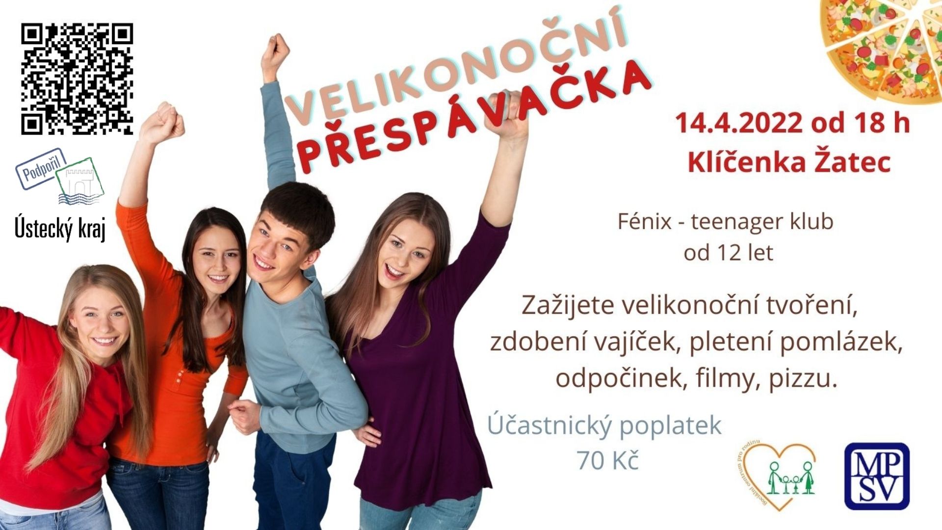 Přespávačka ve Fénixu pro teenagery Klíčenka Sociální Centrum Žatec